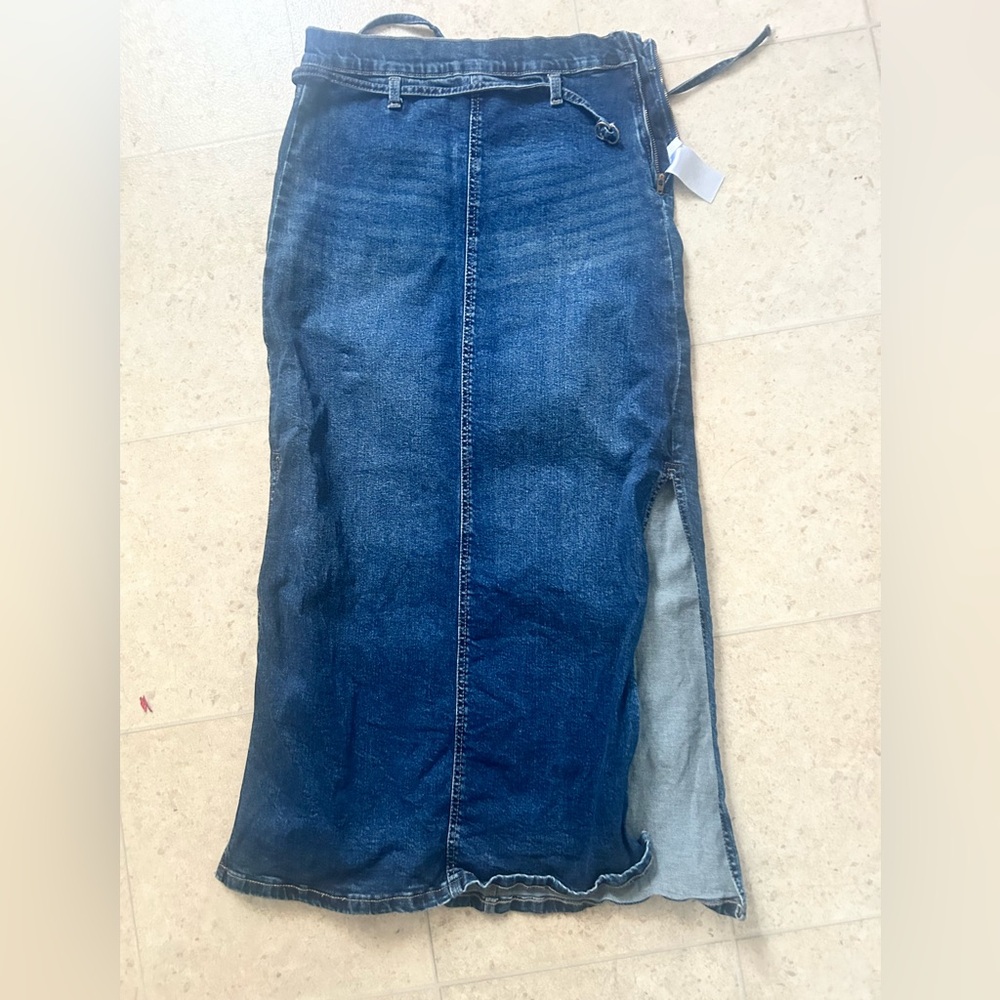 Calvin Kline Dark Blue Denim Maxi Skirt
